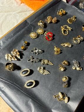 Clip Earrings Lot of 24 Gold/Silver Tone Mixed Women’s Earring's
